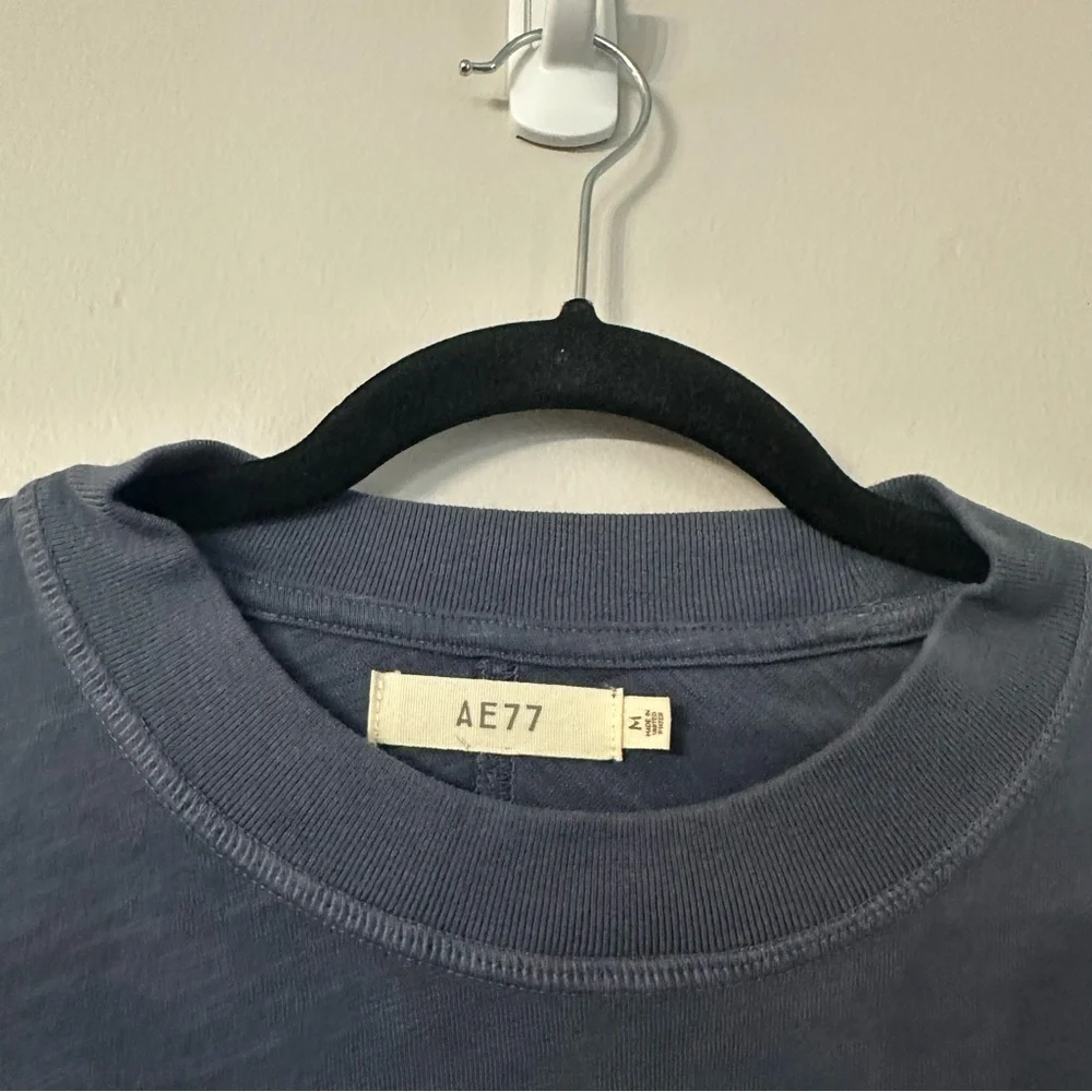Ae77 Men’s Long Sleeve Navy Cotton Crewneck Sweater Sz M NWT